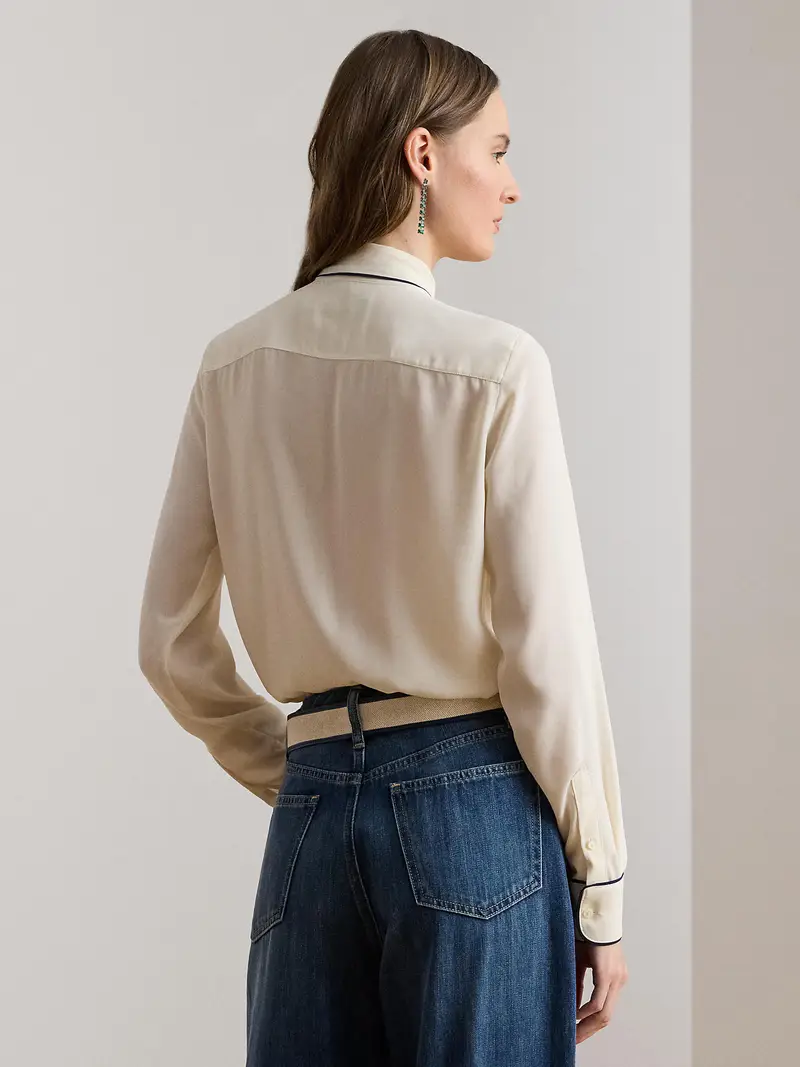 Camicia da donna FREDELLA avorio / navy miniatura 3