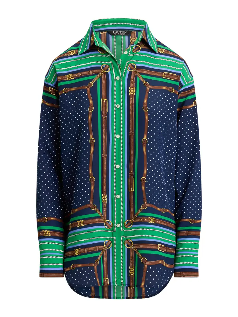 Camicia da donna marino / blu reale / marrone / verde