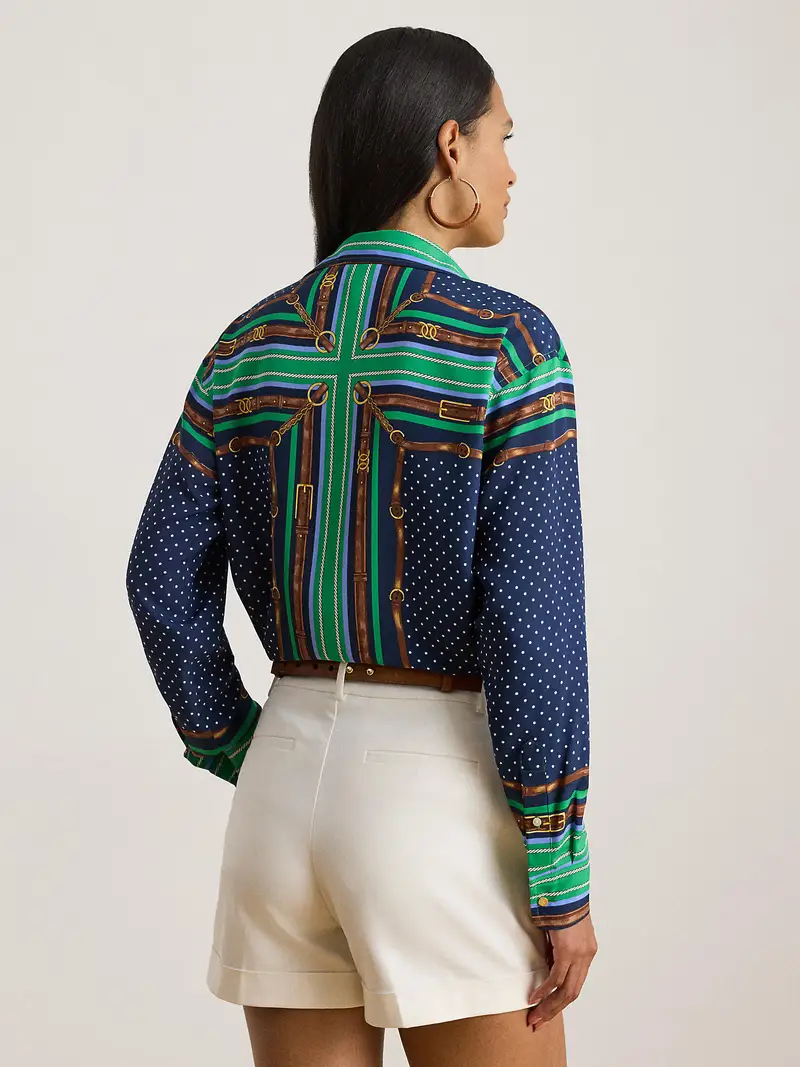 Camicia da donna marino / blu reale / marrone / verde miniatura 3