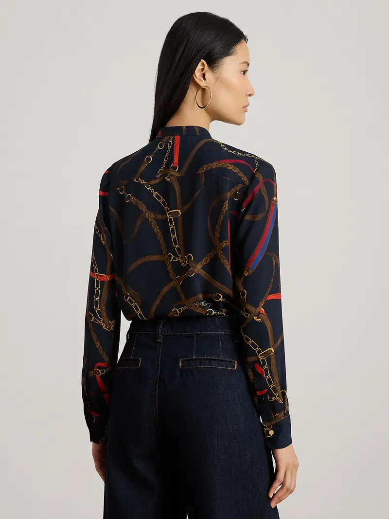 Camicia da donna marino / marrone / giallo / rosso miniatura 3