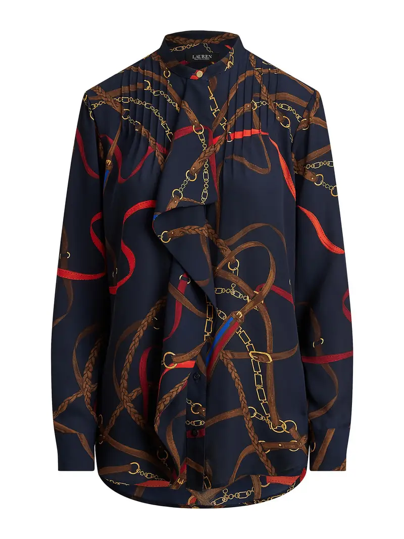 Camicia da donna marino / marrone / giallo / rosso