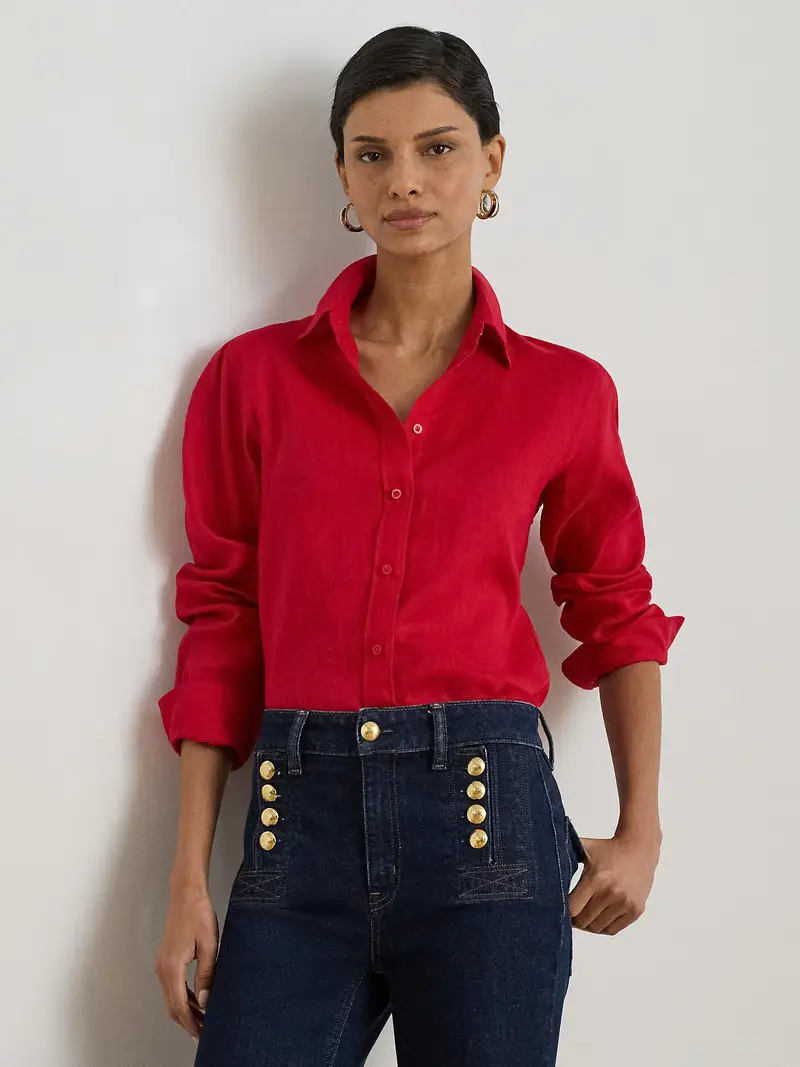 Camicia da donna rosso miniatura 2