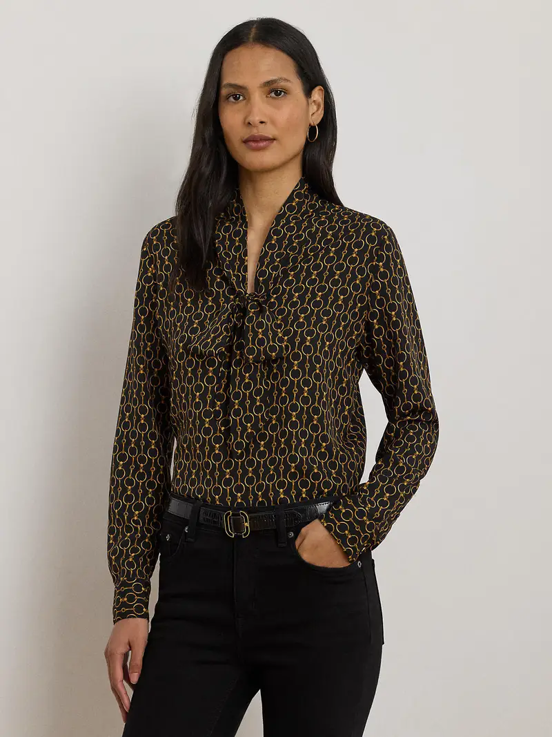 Lauren Ralph Lauren Maglia donna giallo oro e nero miniatura 2