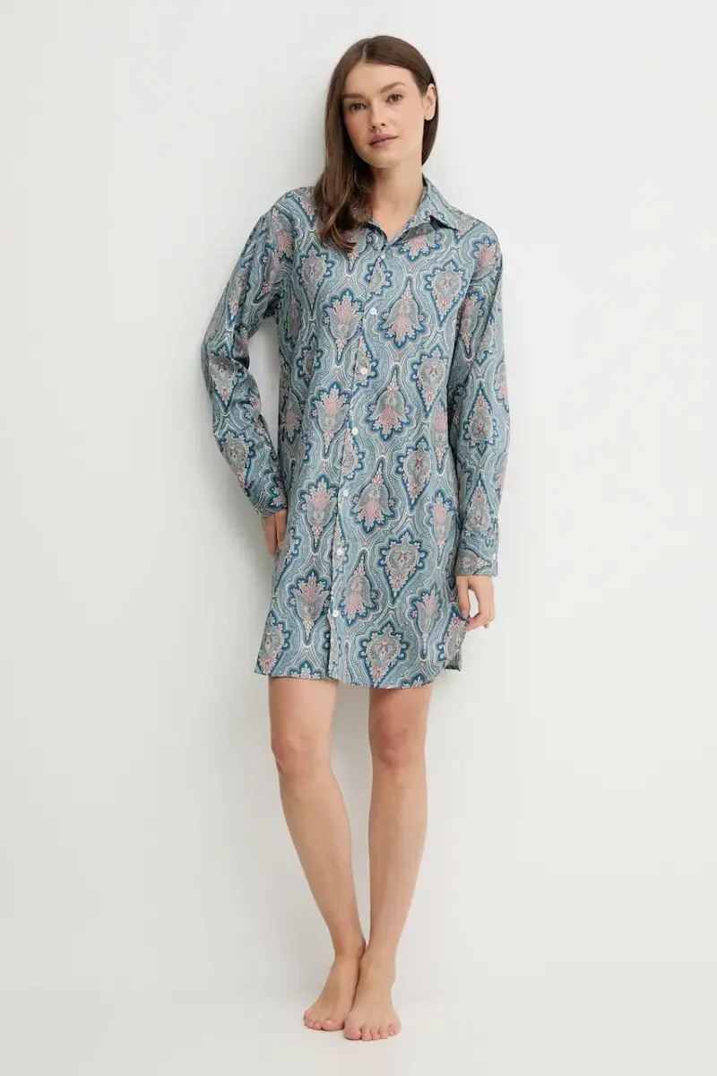 camicia da notte donna colore blu ILN32476 miniatura 2