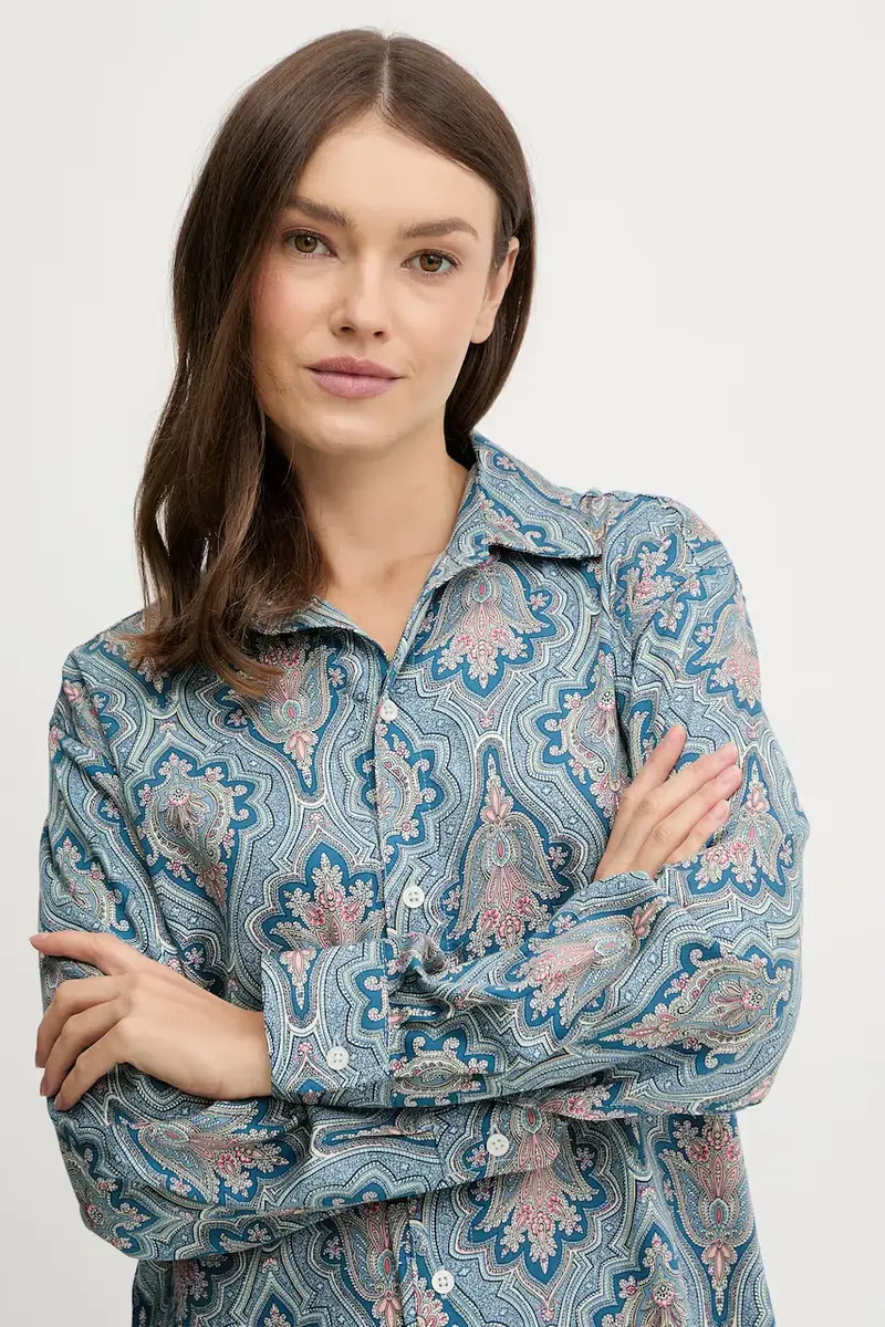 camicia da notte donna colore blu ILN32476 miniatura 4