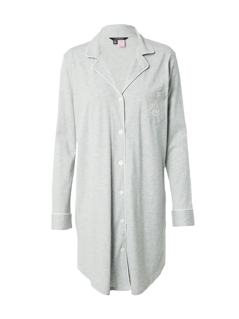 Lauren Ralph Lauren Camicia da notte  grigio chiaro / bianco