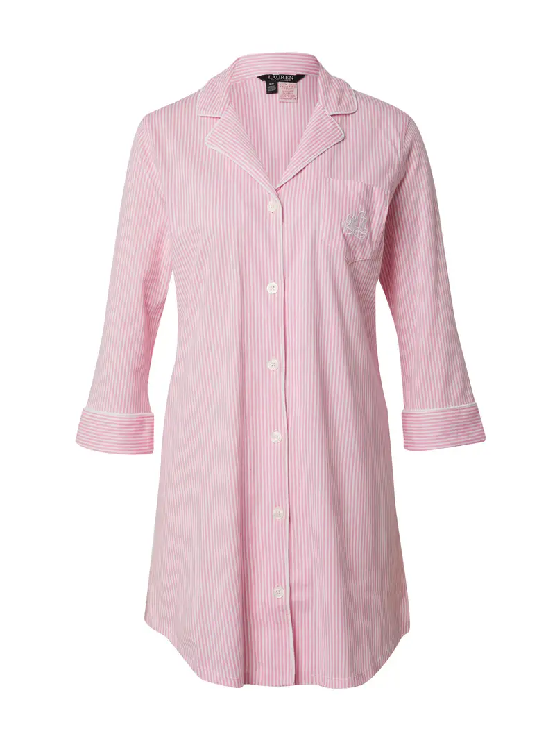 Camicia da notte rosa / bianco