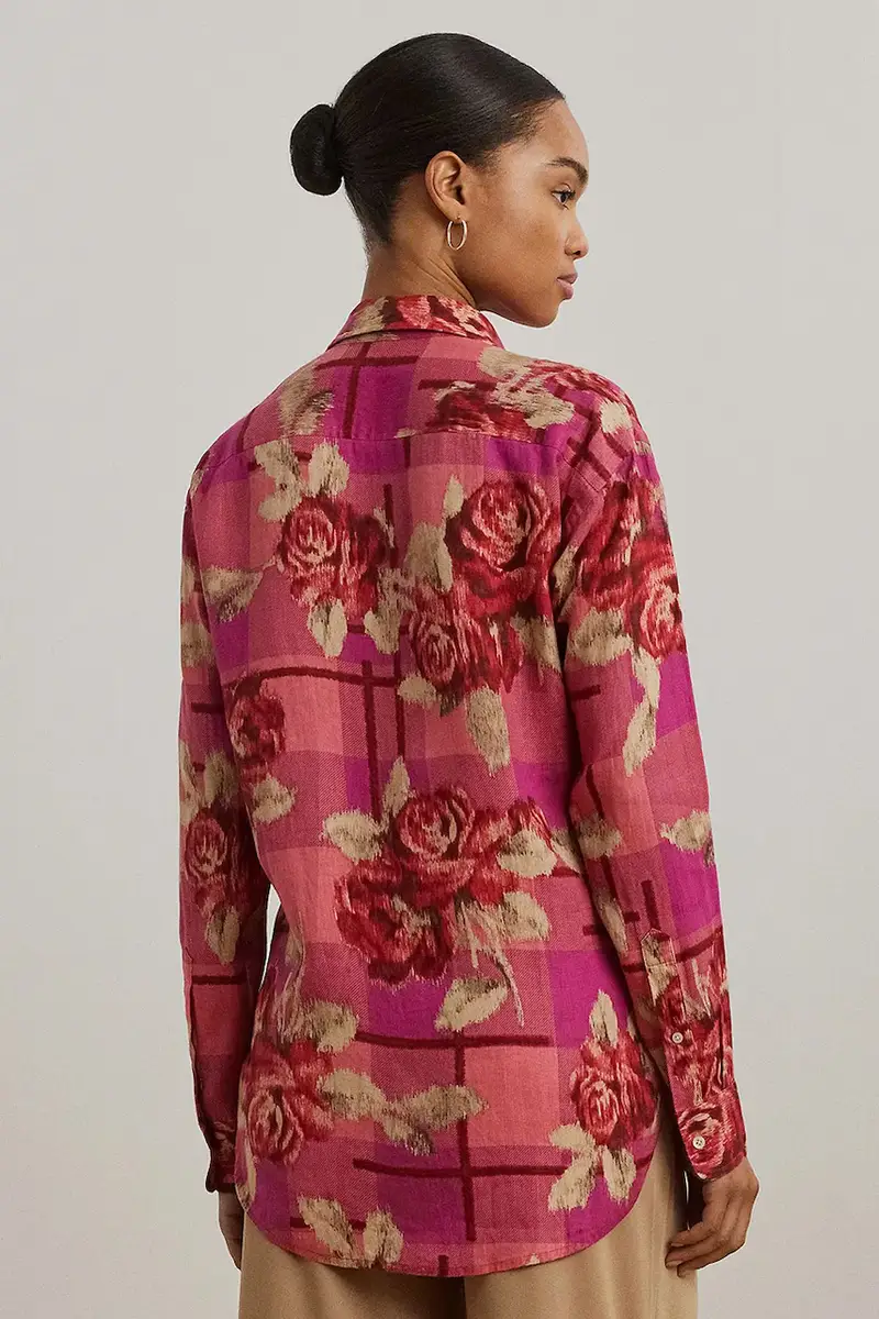 camicia di lino donna colore rosso 200978534 miniatura 2