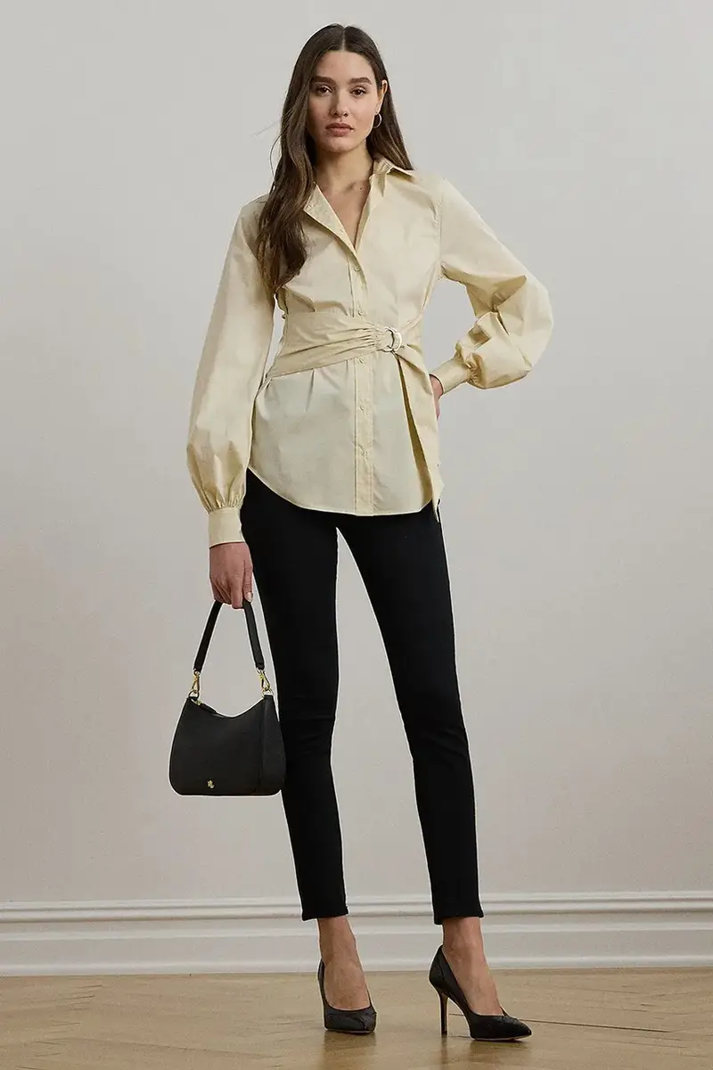 camicia donna colore bianco 200925446 Beige miniatura 3