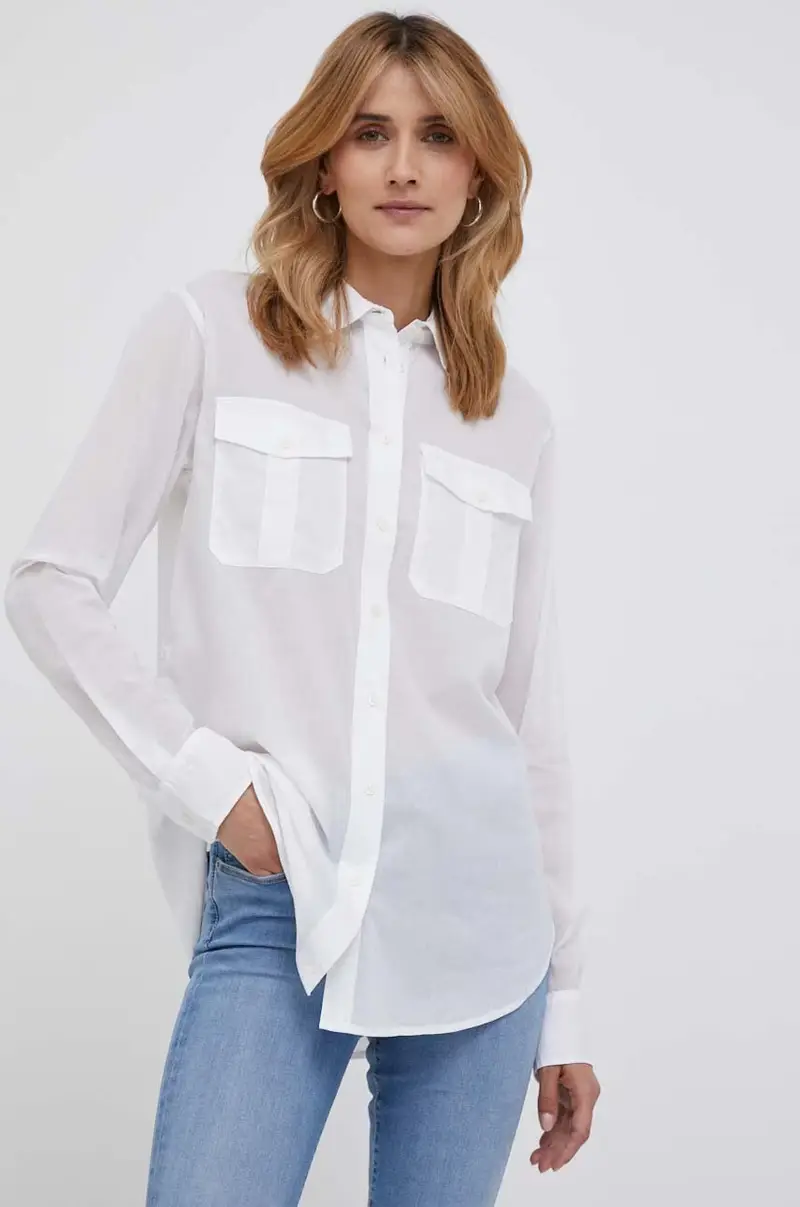 camicia in cotone donna Bianco