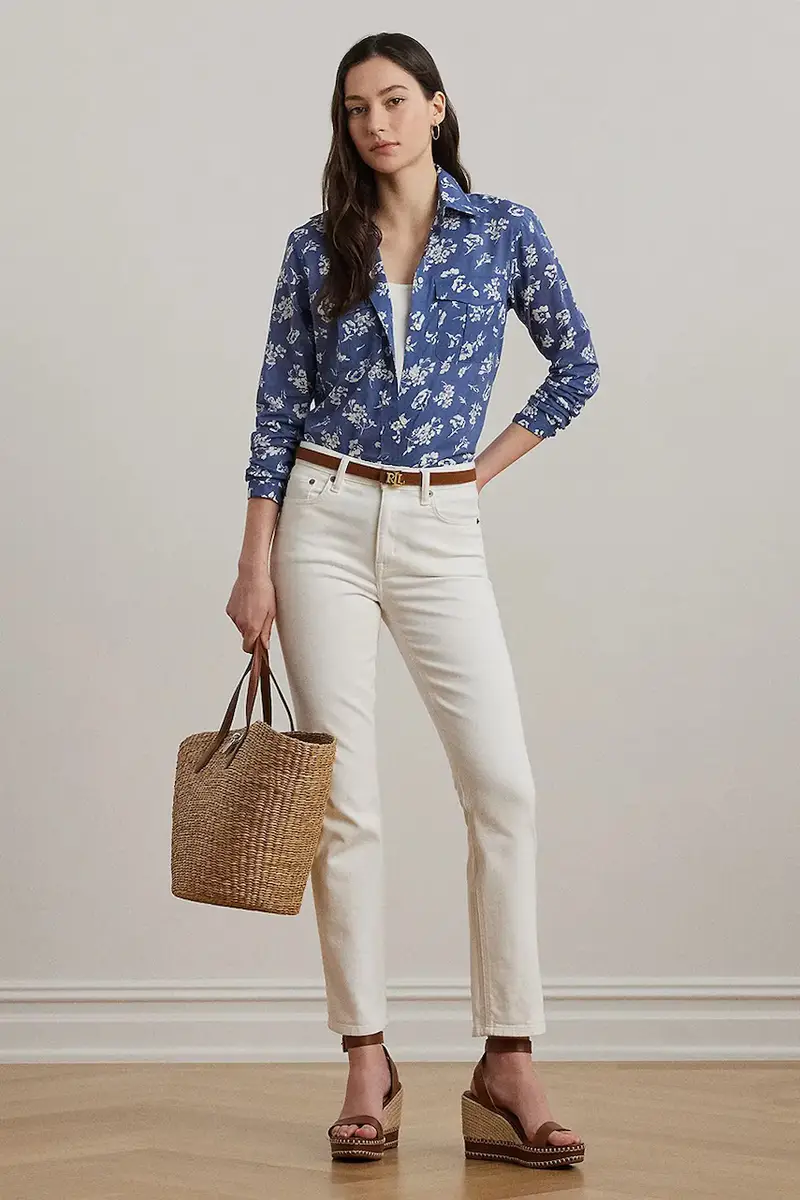 camicia in cotone donna colore blu 200970770 miniatura 3