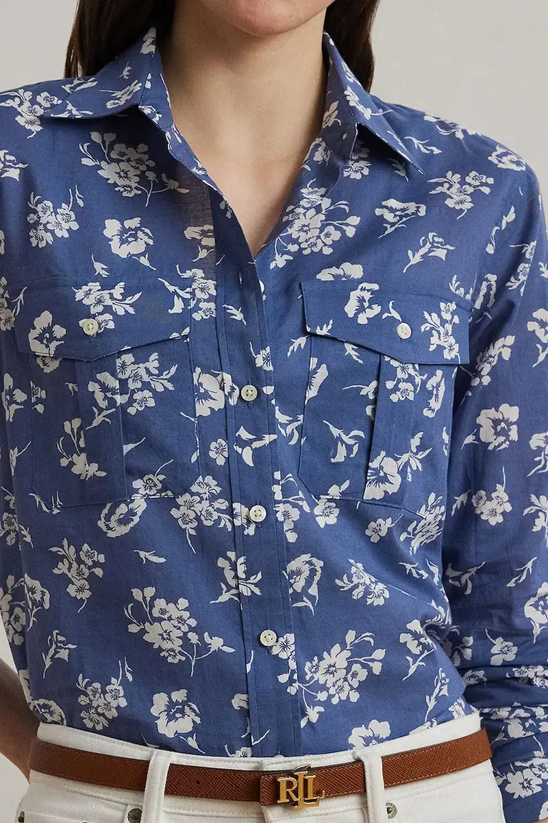 camicia in cotone donna colore blu 200970770 miniatura 4