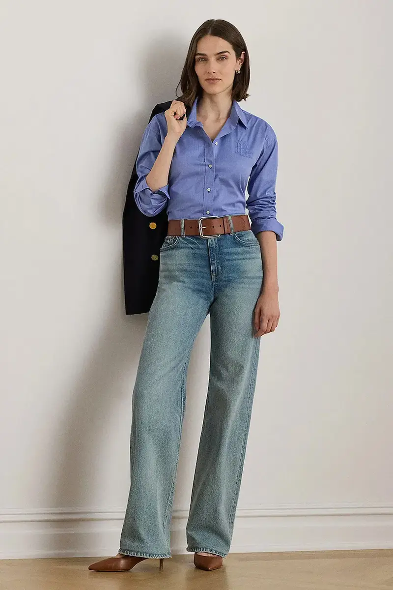 camicia in cotone donna colore blu 200979855 miniatura 3