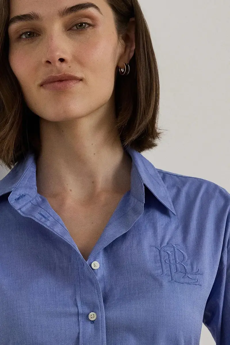 camicia in cotone donna colore blu 200979855 miniatura 4