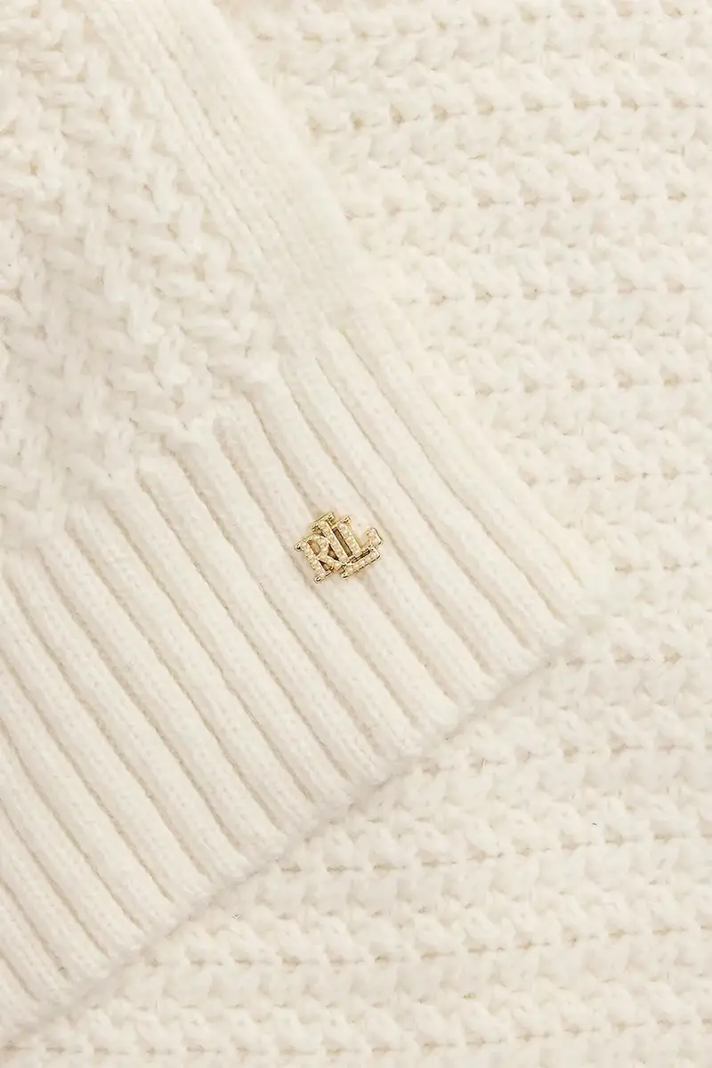 cappello e sciarpa con lana colore beige 454P04471 miniatura 2