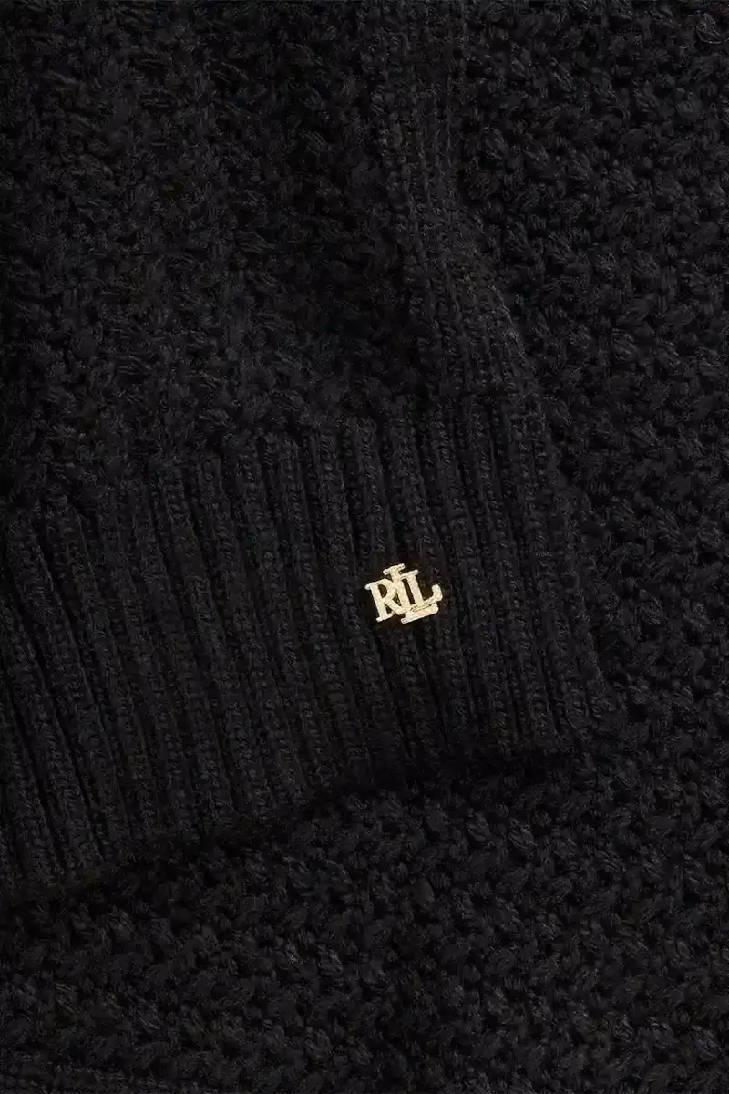 cappello e sciarpa con lana colore nero 454P04471 miniatura 2