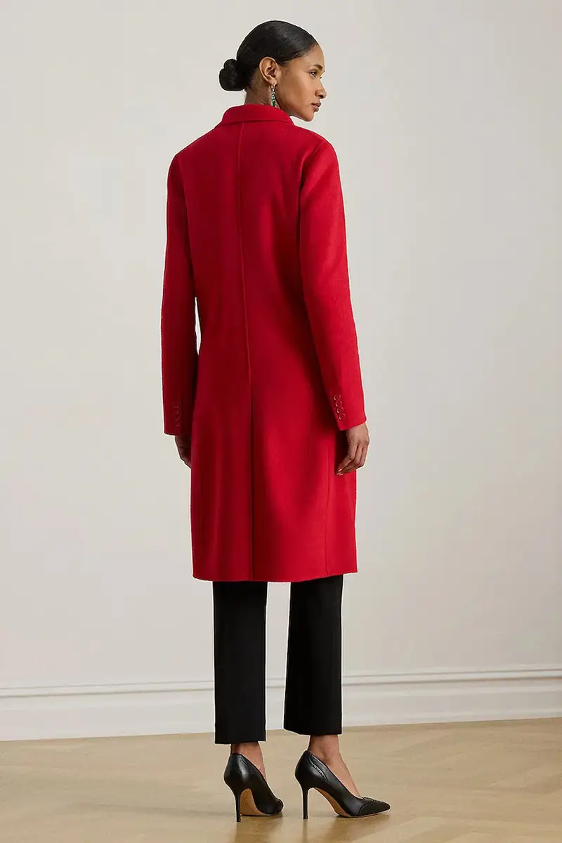 cappotto con lana Rosso miniatura 2