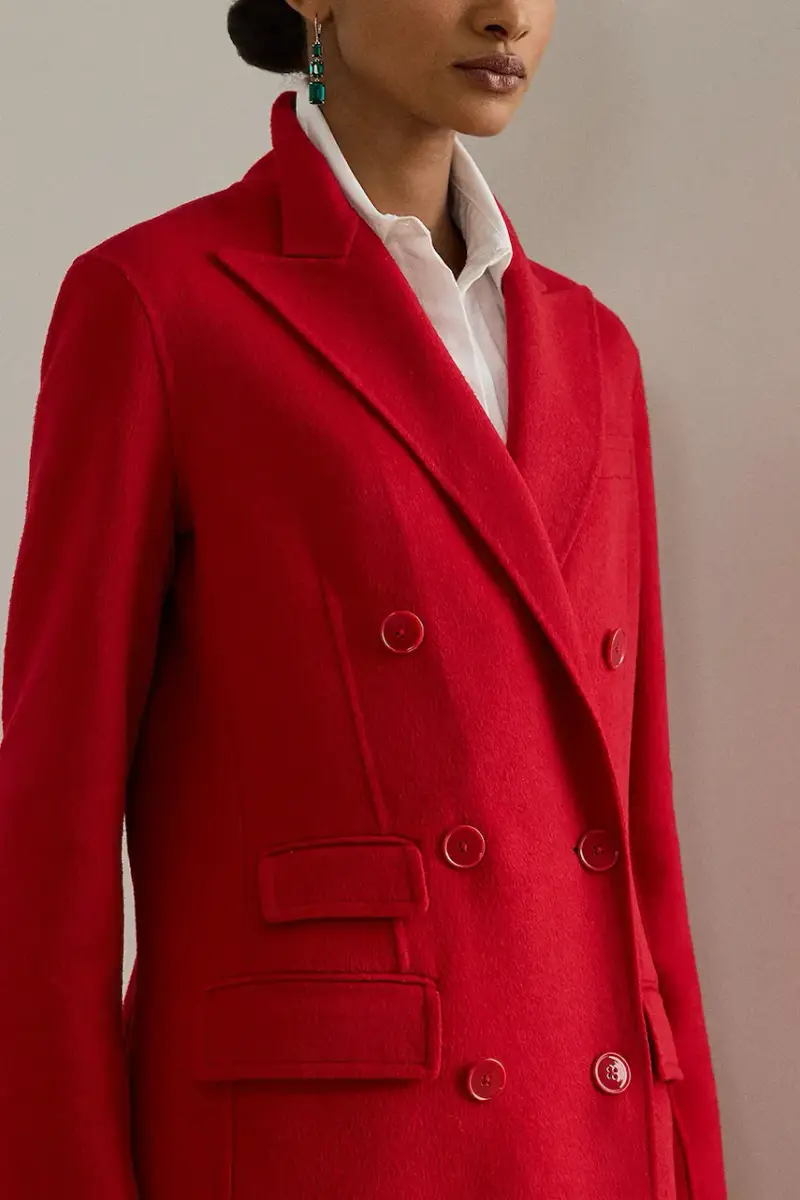 cappotto con lana Rosso miniatura 4