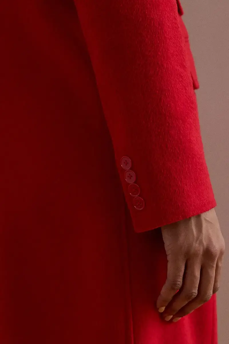 cappotto con lana Rosso miniatura 5
