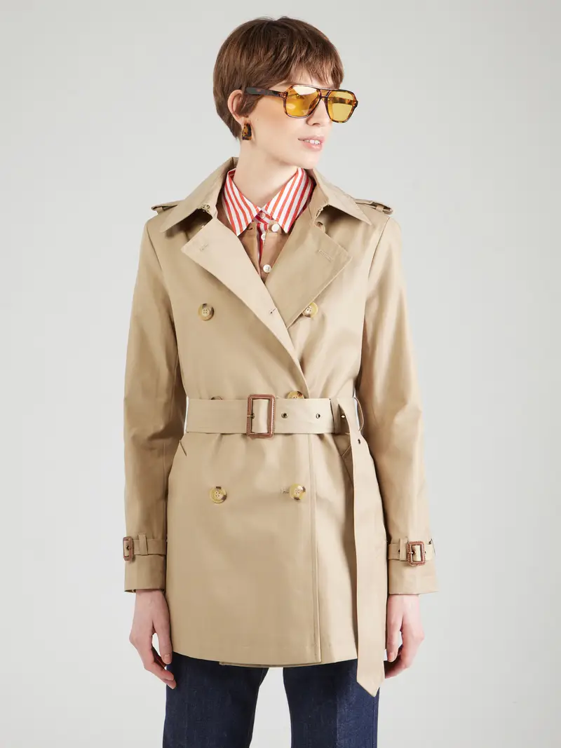 Cappotto di mezza stagione beige chiaro miniatura 2