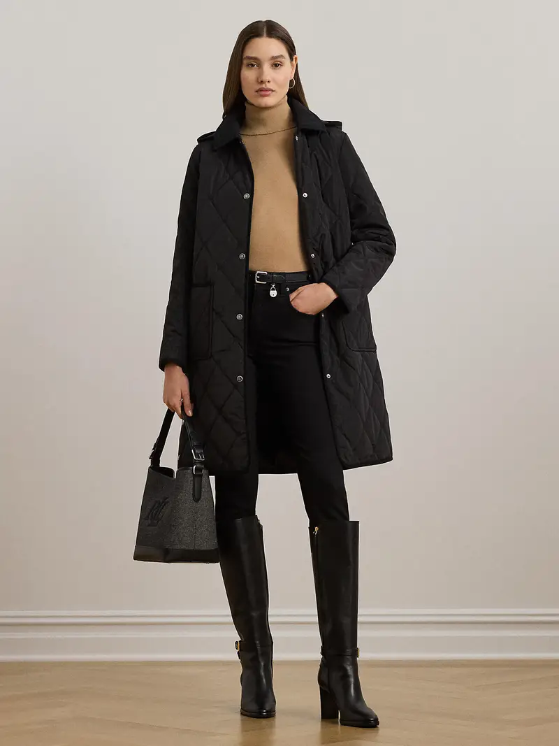 Cappotto di mezza stagione nero miniatura 2