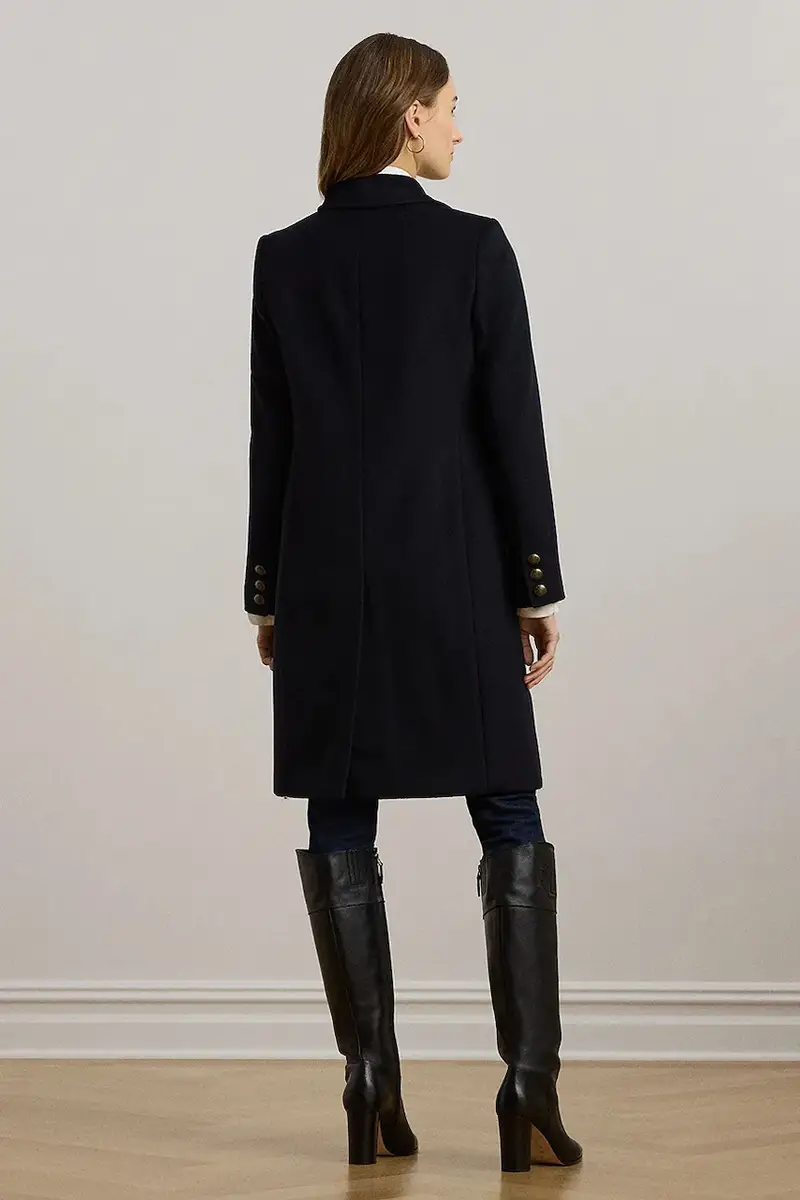 cappotto in lana Blu navy miniatura 4