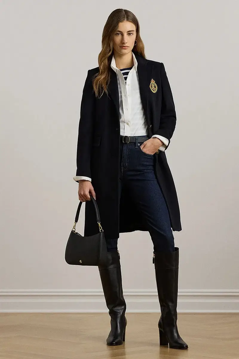 cappotto in lana Blu navy miniatura 5