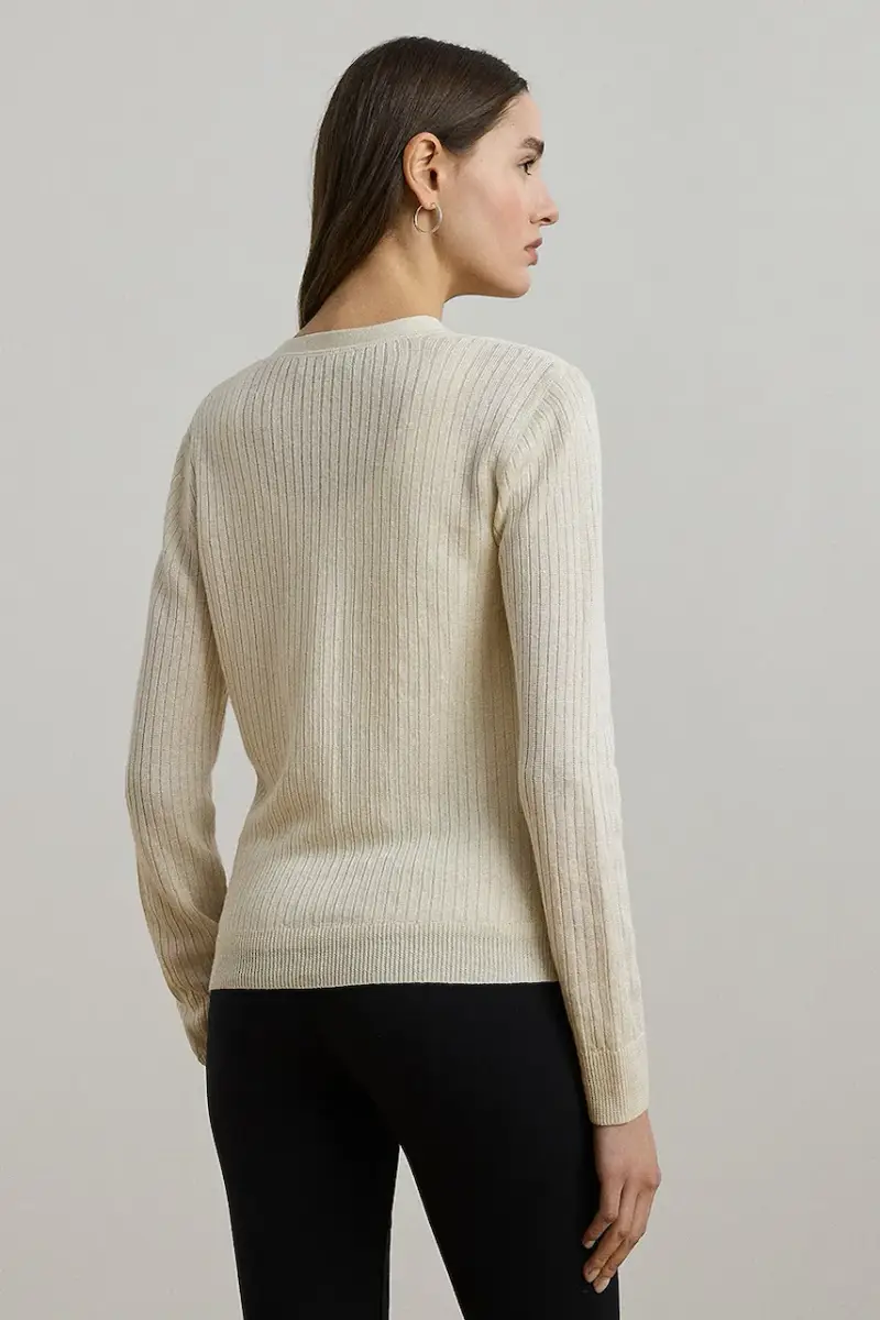 Lauren Ralph Lauren Cardigan Donna Beige 3572004 miniatura 2