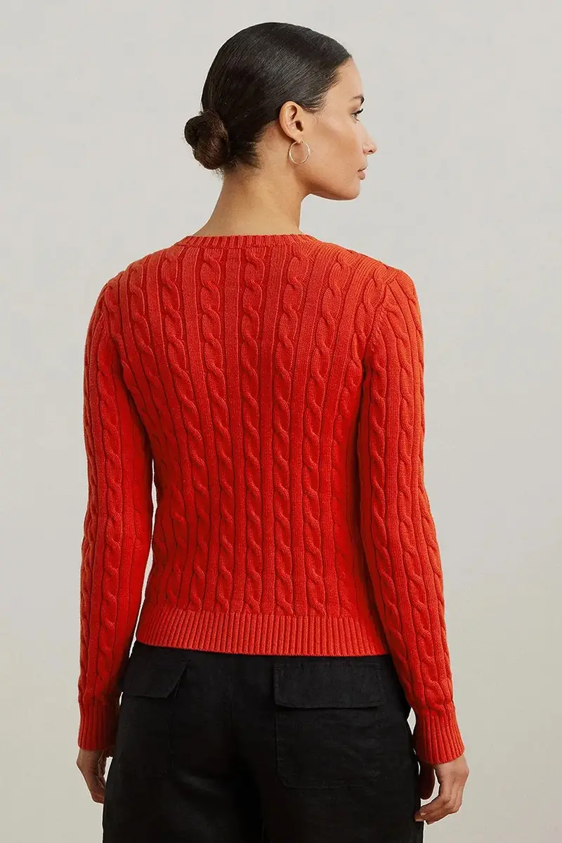 cardigan in cotone colore beige 200932225 Rosso miniatura 2