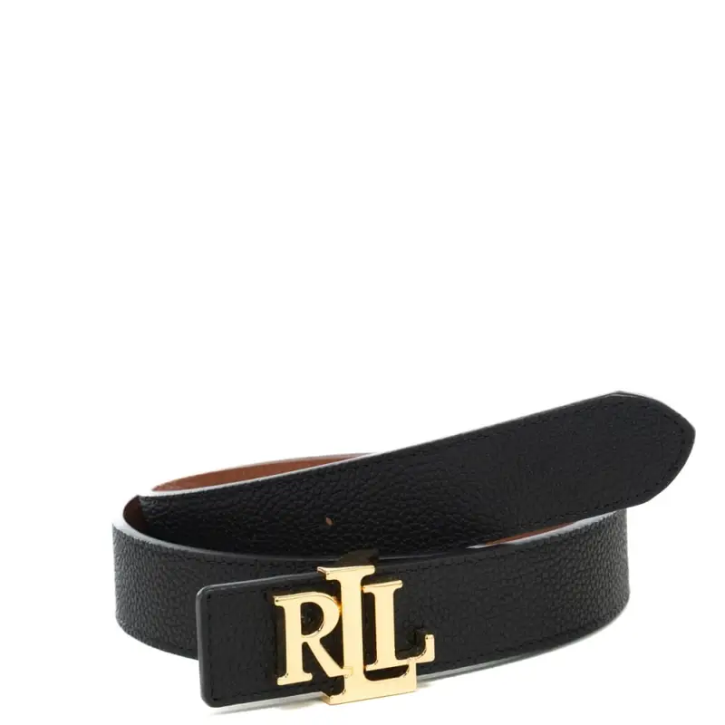 cintura da donna in vera pelle martellata reversibile marrone nera