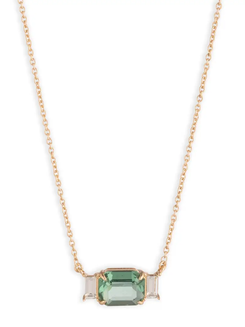 Collana oro / verde / trasparente