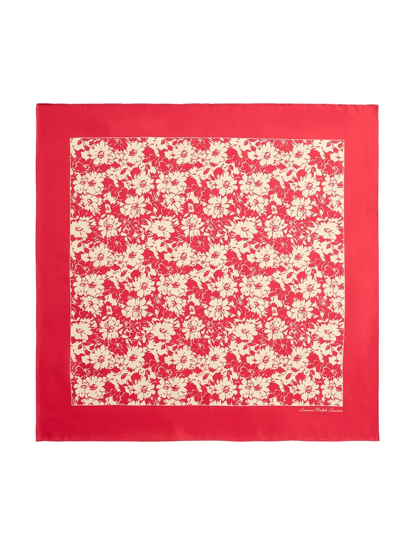 Foulard FLOWERS écru / rosso / bianco Écru