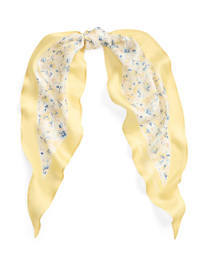 Foulard navy / miele / bianco