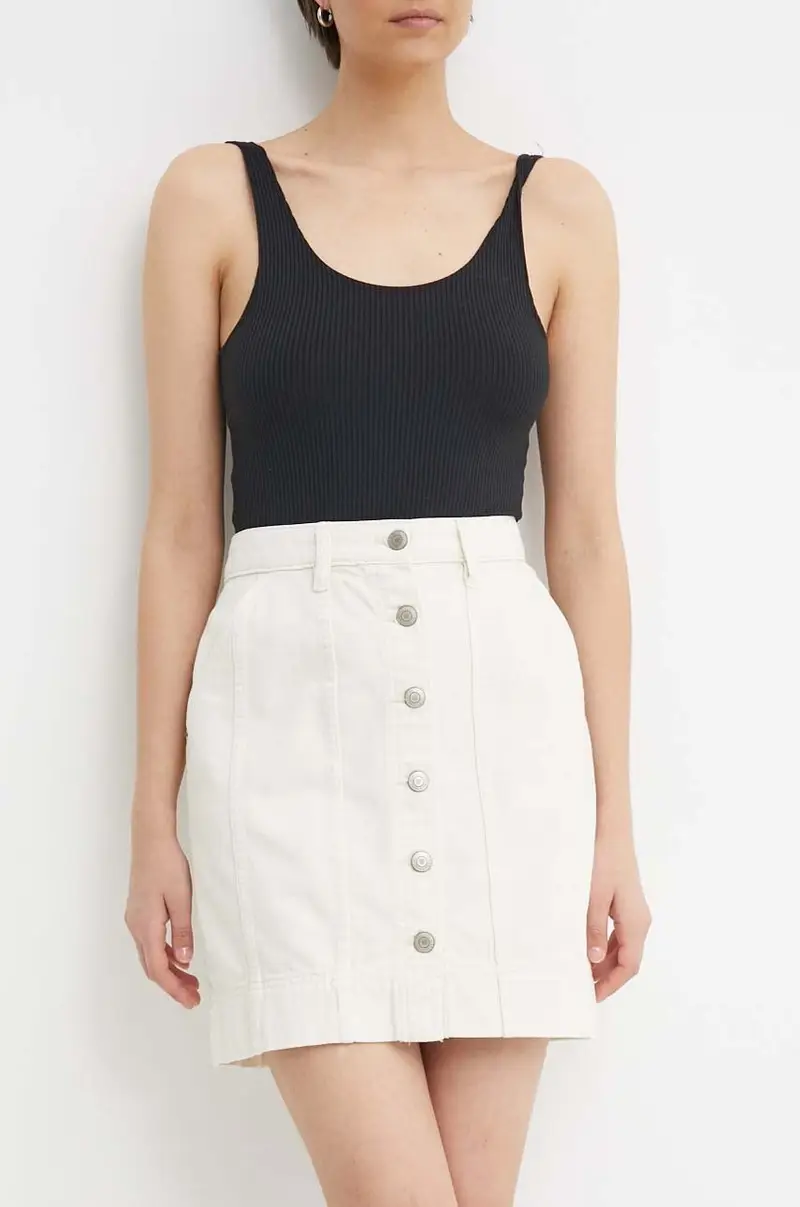 gonna di jeans colore beige 200934630