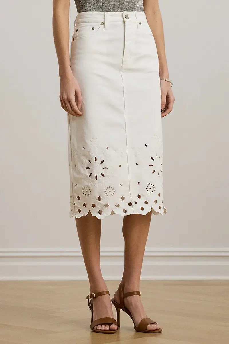 gonna di jeans colore bianco 200978819 miniatura 2