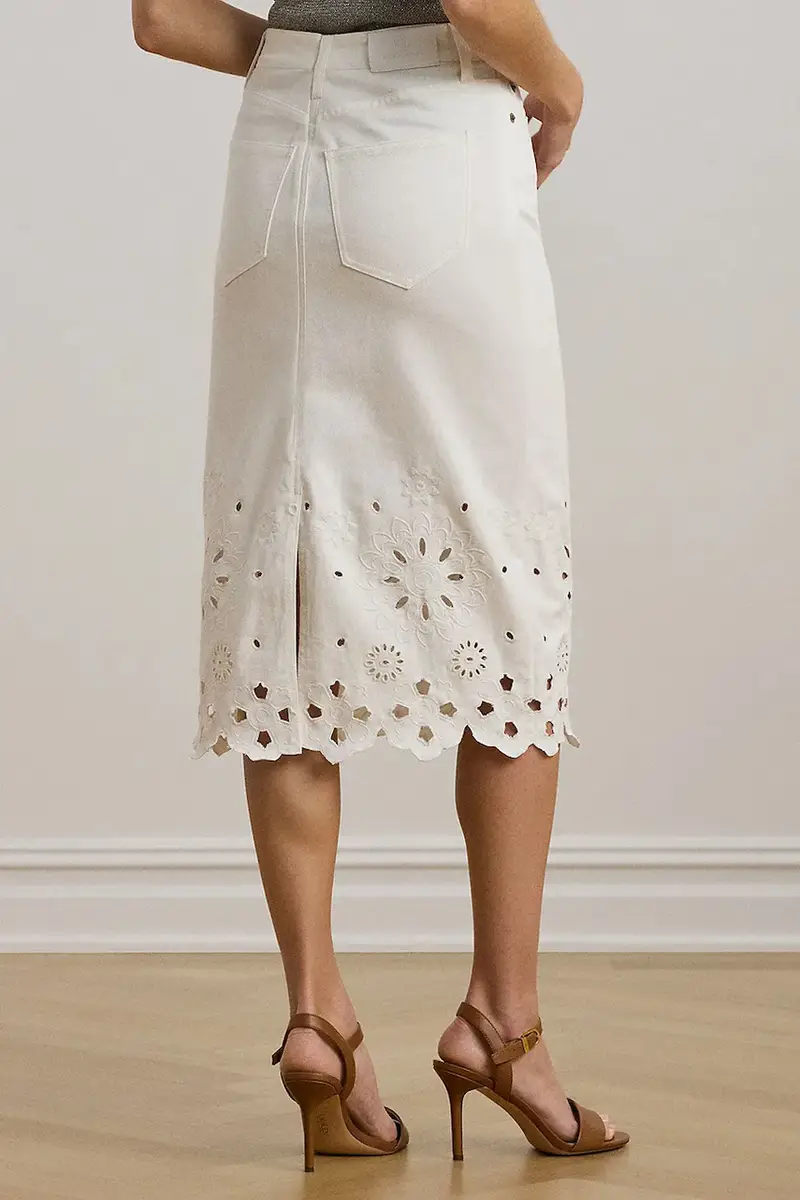 gonna di jeans colore bianco 200978819 miniatura 3