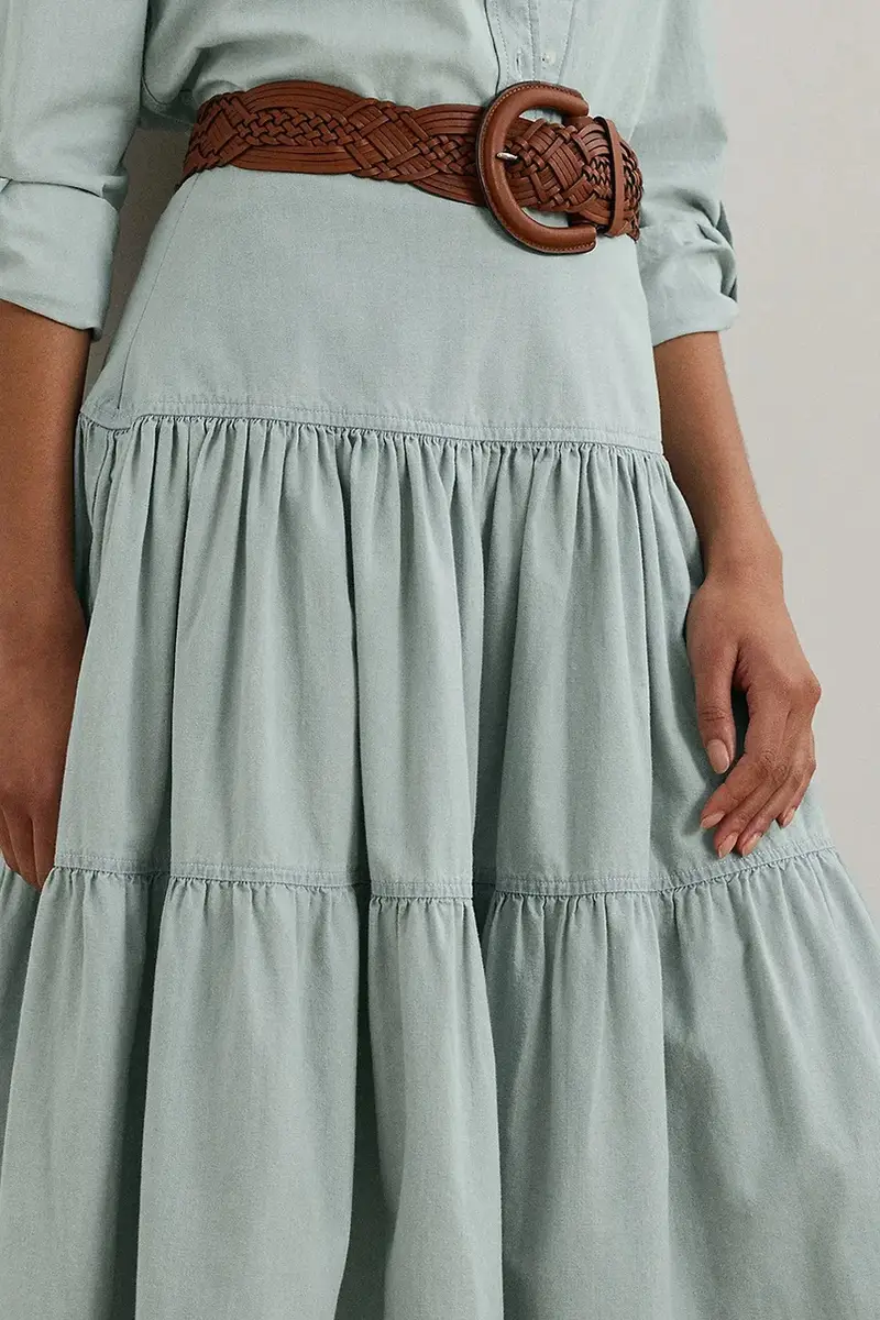 gonna in cotone colore blu 200978816 miniatura 4