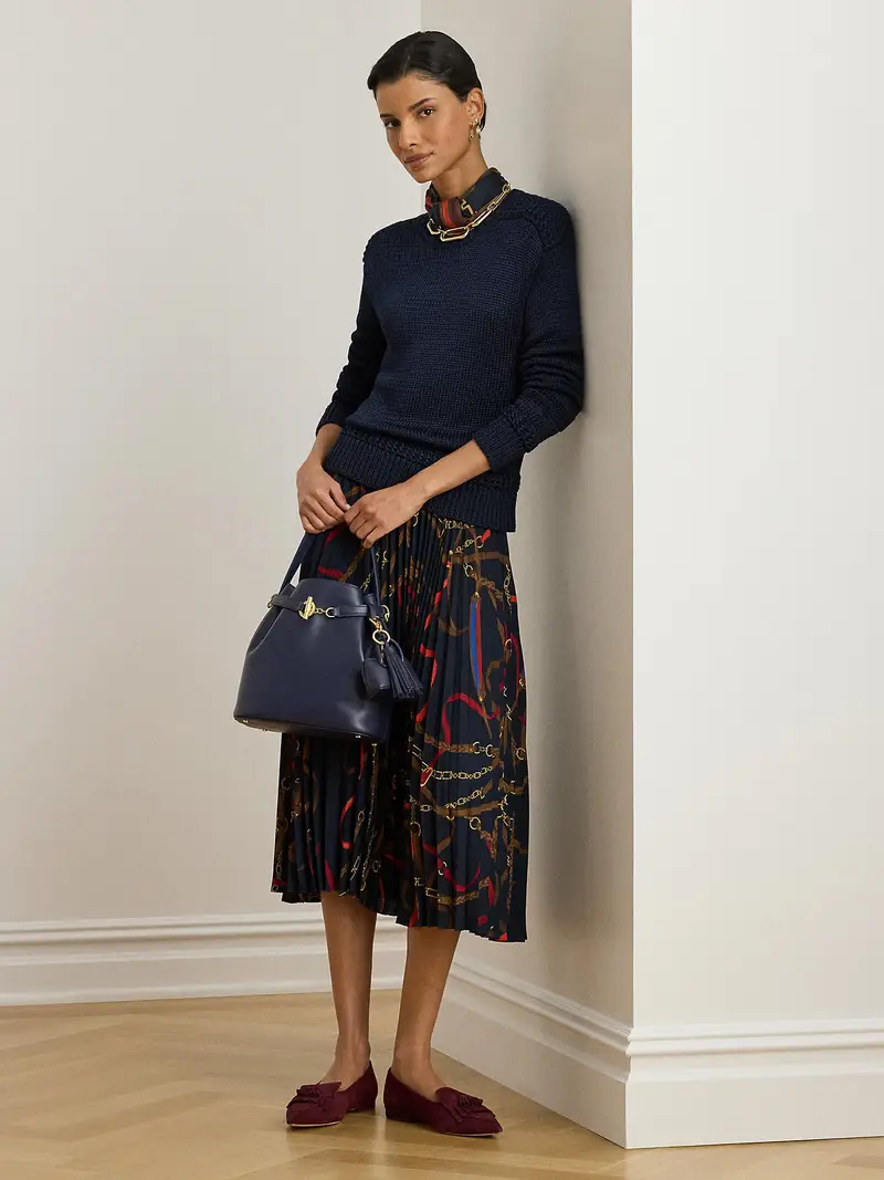 Gonna navy / blu reale / cioccolato / rosso miniatura 2