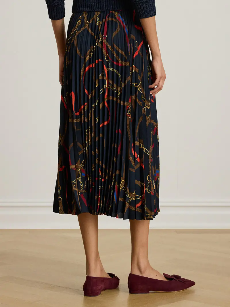 Gonna navy / blu reale / cioccolato / rosso miniatura 3