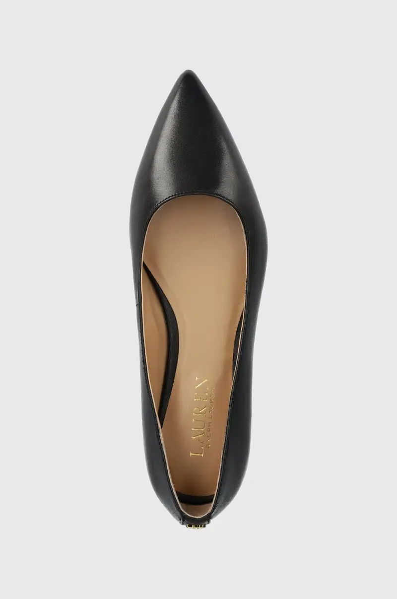 Lauren Ralph balerrine in pelle Londyn 8, 03E+11 Nero miniatura 4