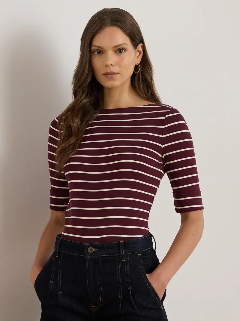 Maglietta borgogna / bianco miniatura 2