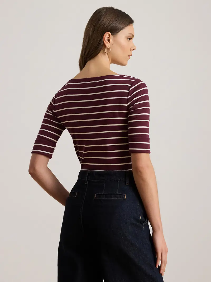 Maglietta borgogna / bianco miniatura 3