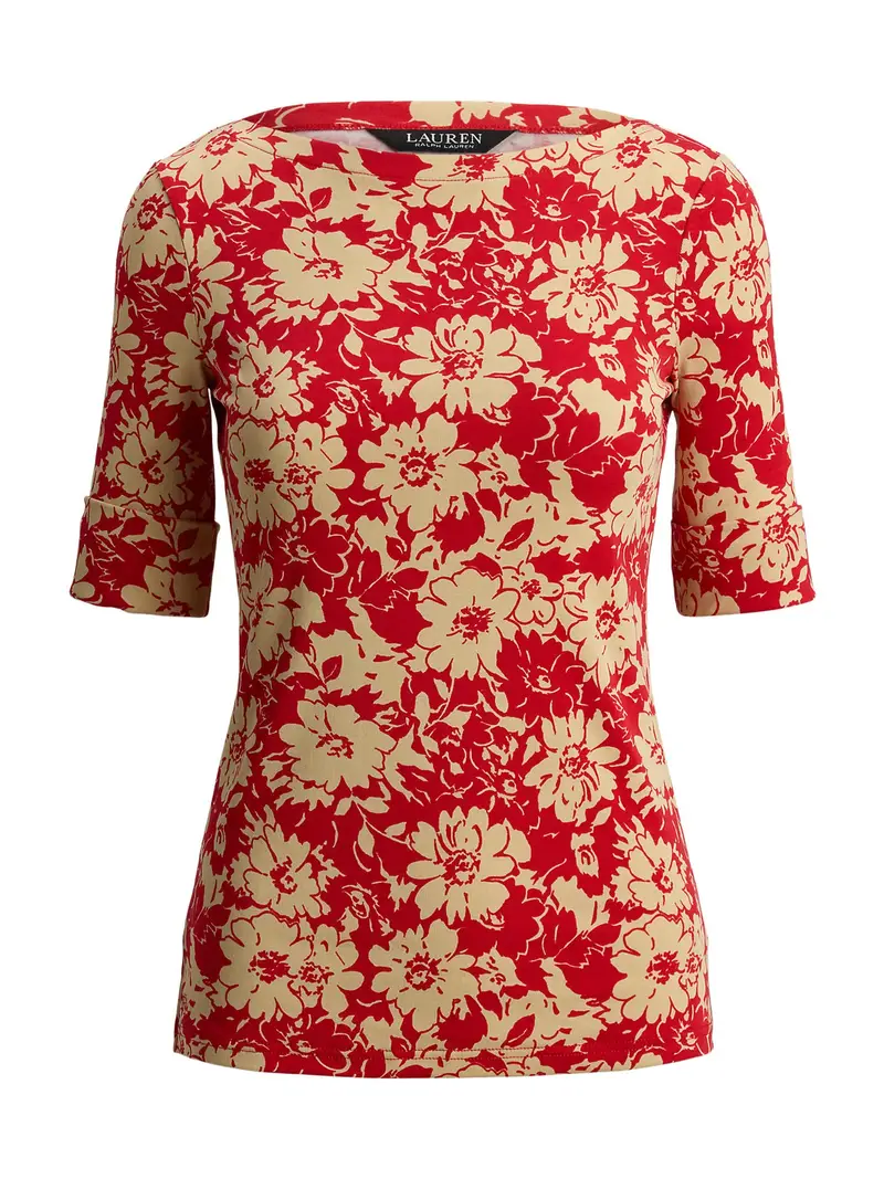 Maglietta crema / rosso fuoco