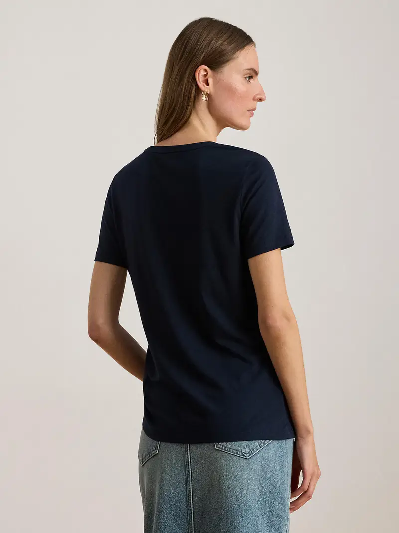 Maglietta écru / navy Écru miniatura 3