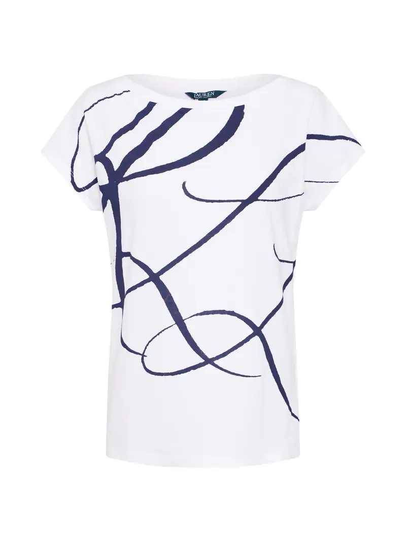 Maglietta 'GRIETA' blu notte / bianco