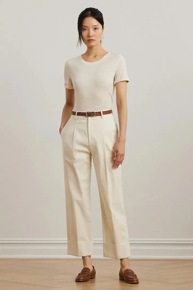 maglietta in lino donna colore beige 200963871 miniatura 3