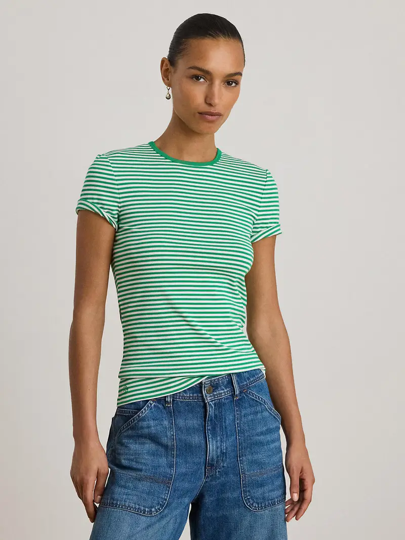 Maglietta verde / bianco miniatura 2