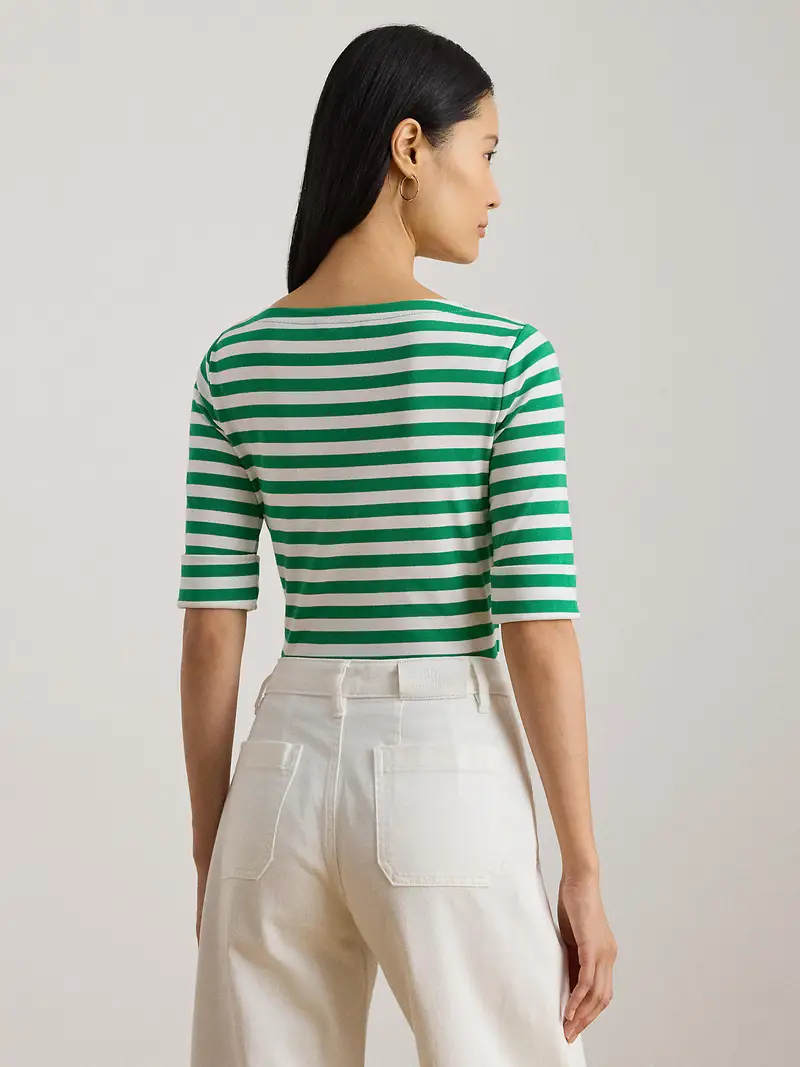 Maglietta verde / bianco miniatura 3