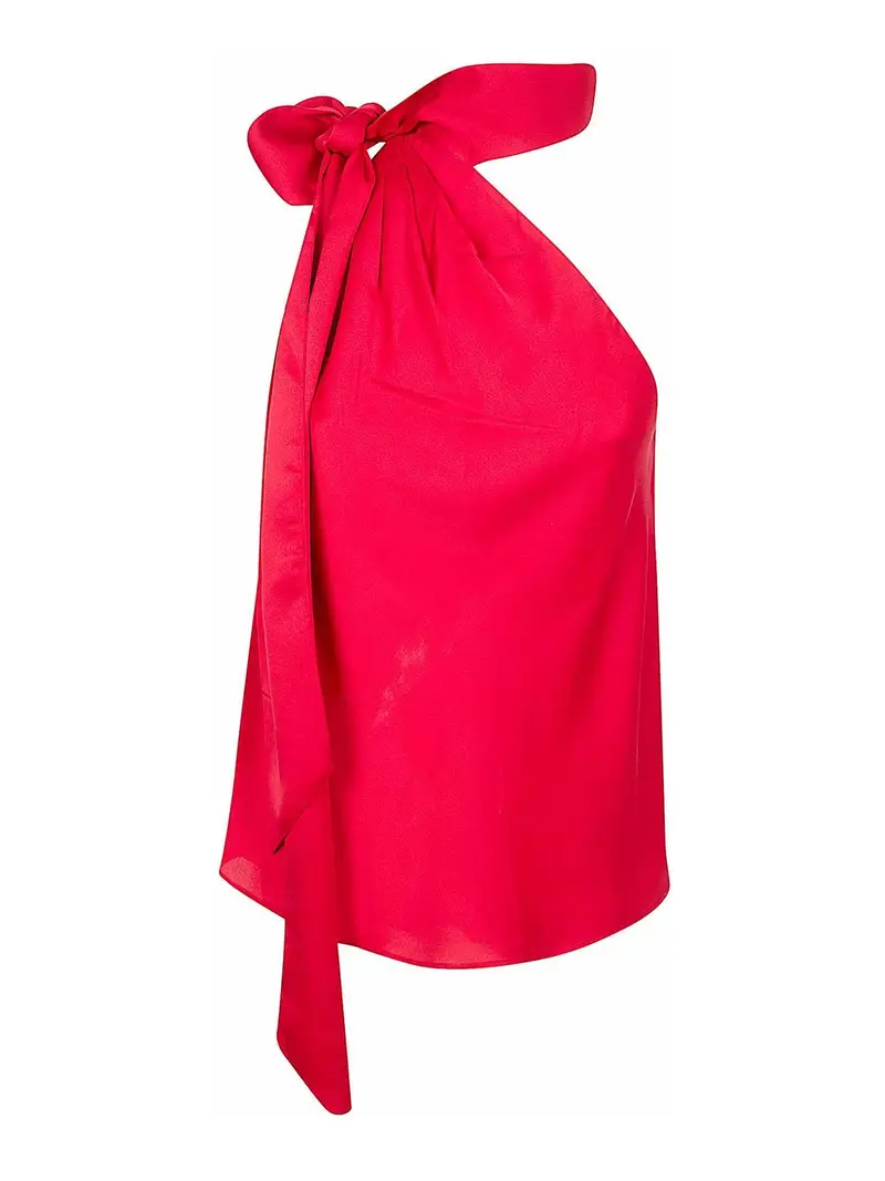 Maglione a canotta in tessuto Rosso