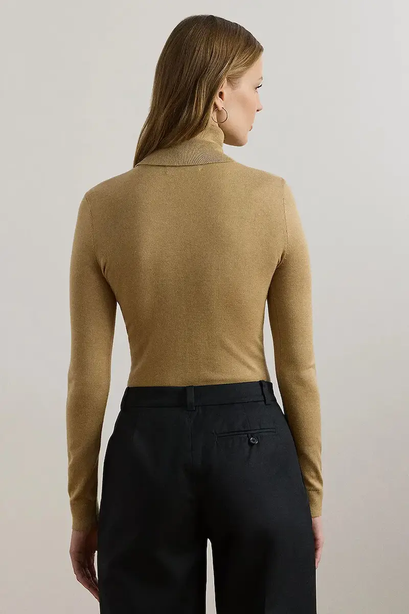 maglione con aggiunta di seta colore beige 200940470 miniatura 2